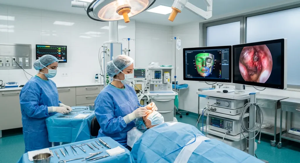 Before and after facial aesthetic surgery results